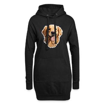 Tête de Golden Retriever - Sweat-shirt à capuche long Femme - noir - Devant