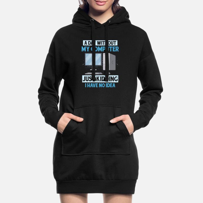 Never Worked In Tech Support Tech Support Computer Hoodie-Kleid