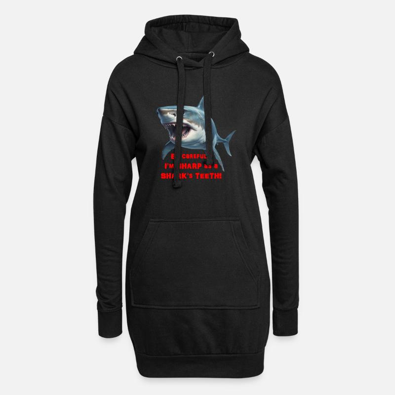 Sharp as a shark - Hoodie Dress - black