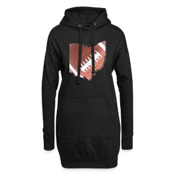 Ohio (États-Unis) | Vrai football | Carte - Sweat-shirt à capuche long Femme - noir - Devant