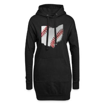 Ohio (États-Unis) | Vrai baseball | Carte - Sweat-shirt à capuche long Femme - noir - Devant
