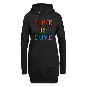 Regenbogen-Liebe ist Liebe - Hoodie-Kleid - Schwarz - Vorne