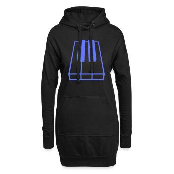 Piano piano jouant instrument de musique classique - Sweat-shirt à capuche long Femme - noir - Devant