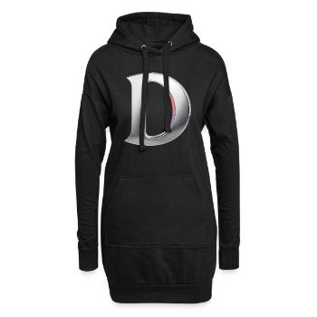 Chrome ,, D " Metallic - Hoodie-Kleid - Schwarz - Vorne