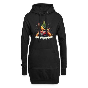 Dino Chicken Nuggets Form Nuggets Weihnachten - Hoodie-Kleid - Schwarz - Vorne