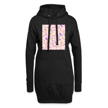 Elegantes Design von Blättern und dekorativen Motiven - Hoodie-Kleid - Schwarz - Vorne