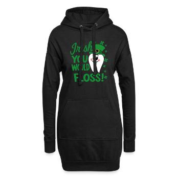 Dental Hygiene Cute Teeth Irish You Would Floss - Sweat-shirt à capuche long Femme - noir - Devant
