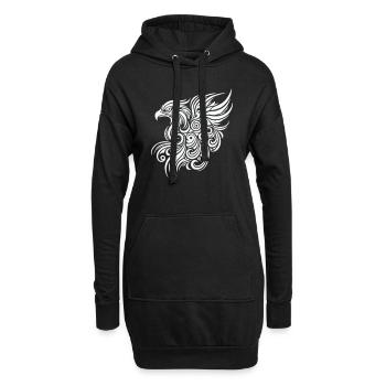 adler tribal 1 - Hoodie-Kleid - Schwarz - Vorne