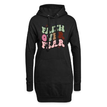 La foi plutôt que la peur - Sweat-shirt à capuche long Femme - noir - Devant