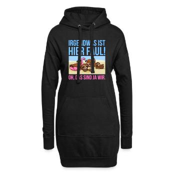 Irgendwas ist hier faul 5-köpfige Gruppe / Familie - Hoodie-Kleid - Schwarz - Vorne