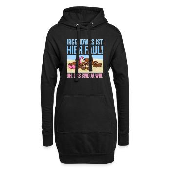 Irgendwas ist hier faul 5-köpfige Gruppe / Familie - Hoodie-Kleid - Schwarz - Vorne