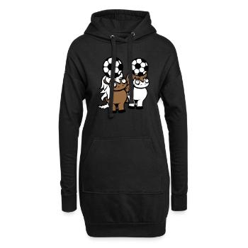 Horses Soccer Team Ball Game Header Club Fan - Hoodie Dress - black - Front