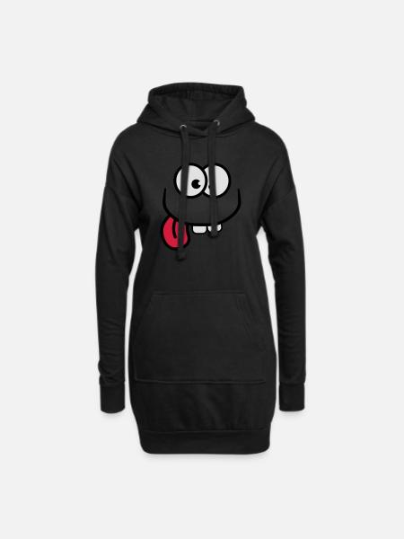 verrückt - Hoodie-Kleid - Schwarz