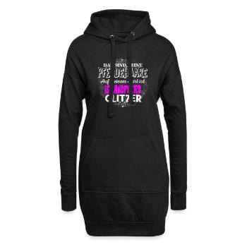 ISLANDPFERD - Glitzer - Hoodie-Kleid - Schwarz - Vorne