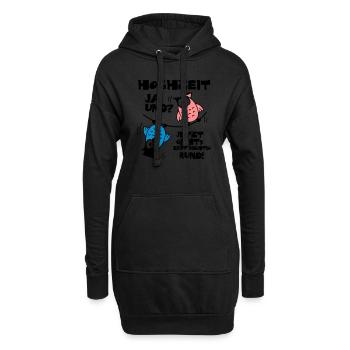 Eulen Hochzeit - ja und? - Hoodie-Kleid - Schwarz - Vorne