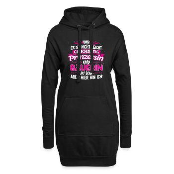 BÄUERIN - gleichzeitig Prinzessin - Hoodie-Kleid - Schwarz - Vorne