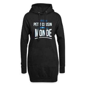 Meilleur Petit cousin du monde homme - Sweat-shirt à capuche long Femme - noir - Devant
