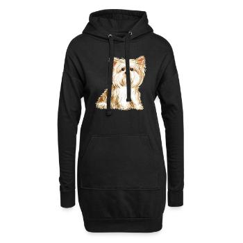 Yorkshire Terrier Hund - niedliches Hündchen - Hoodie-Kleid - Schwarz - Vorne