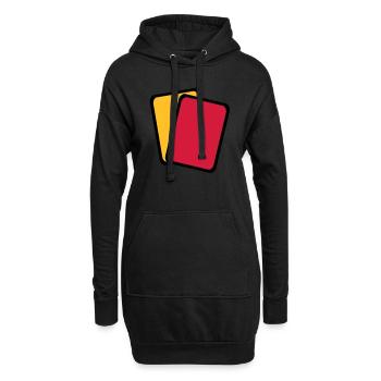Schiedsrichter Gelb Rot - Hoodie-Kleid - Schwarz - Vorne