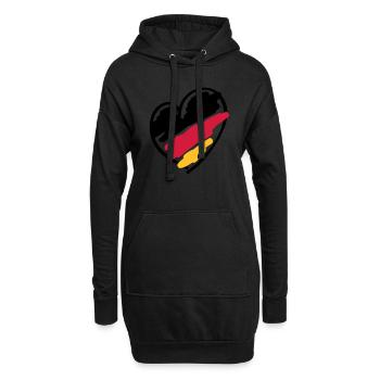 Allemagne, coeur, le football, la Coupe du Monde - Sweat-shirt à capuche long Femme - noir - Devant