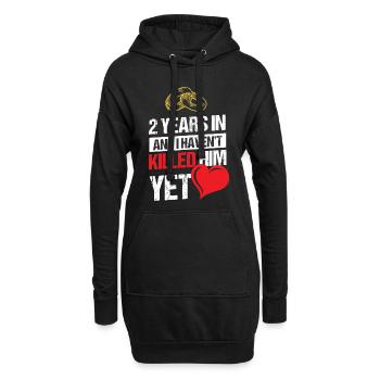 Deuxième anniversaire de mariage 2 ans n’ont pas tué - Sweat-shirt à capuche long Femme - noir - Devant