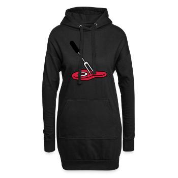 Barbecue Fork And Steak - Sweat-shirt à capuche long Femme - noir - Devant