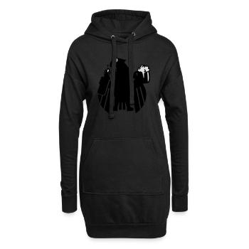 Kampftrinker Satirischer Adler / Boozer eagle (2c) - Hoodie-Kleid - Schwarz - Vorne