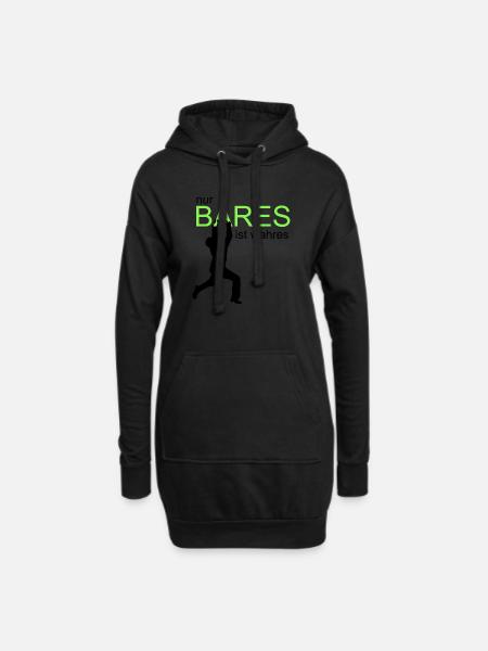 bares ist wahres - Hoodie-Kleid - Schwarz