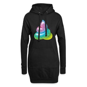 Smiley Glitter Poo - Hoodie-Kleid - Schwarz - Vorne