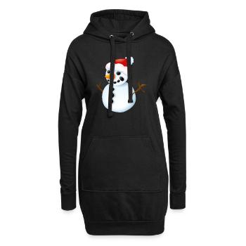 Smiley Snowman - Hoodie-Kleid - Schwarz - Vorne