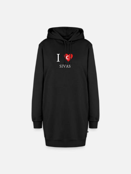 Love Türkiye Türkei SIVAS - Hoodie-Kleid - Schwarz