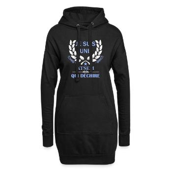 je suis une atsem qui déchire - Hoodie-Kleid - Schwarz - Vorne