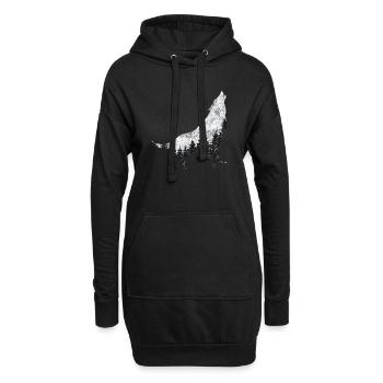 Wolf Wildnis Schutz der Wildtiere - Hoodie-Kleid - Schwarz - Vorne