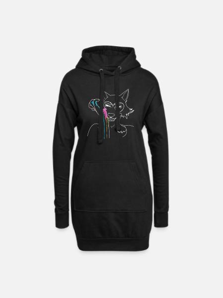 Paint v2 - Hoodie Dress - black