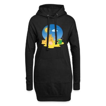 Sandburg sur la plage - Sweat-shirt à capuche long Femme - noir - Devant