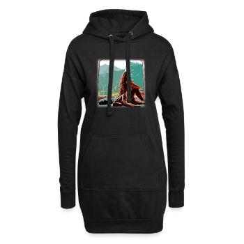 Femme dans la porte arrière - Sweat-shirt à capuche long Femme - noir - Devant