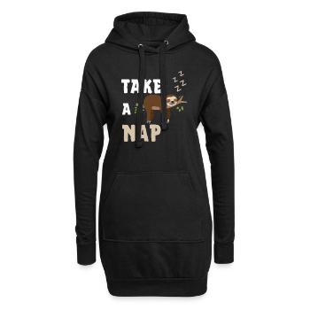 take a nap - Hoodie-Kleid - Schwarz - Vorne