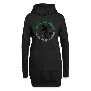 zum Fußball geboren, zur Schule gezwungen Torjäger - Hoodie-Kleid - Schwarz - Vorne