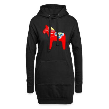 Dalahast Skandinavisches Design - Hoodie-Kleid - Schwarz - Vorne