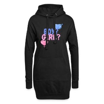 garçon ou fille? - Sweat-shirt à capuche long Femme - noir - Devant