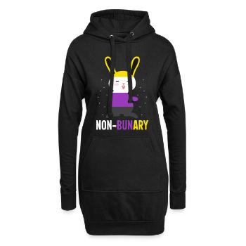 Nicht-Bunary Non Binary Genderqueer Pride Flagge - Hoodie-Kleid - Schwarz - Vorne
