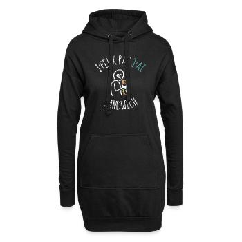 j'peux pas j'ai sandwich idée cadeau humour - Sweat-shirt à capuche long Femme - noir - Devant
