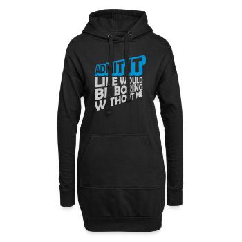 vie ennuyeuse sans moi - Sweat-shirt à capuche long Femme - noir - Devant