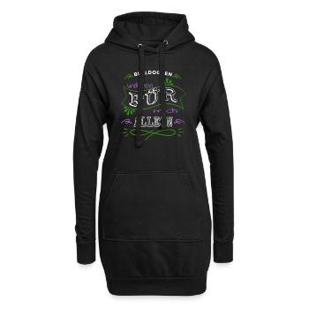 chihuahua schäferhund rotwein weinschorle - Hoodie-Kleid - Schwarz - Vorne