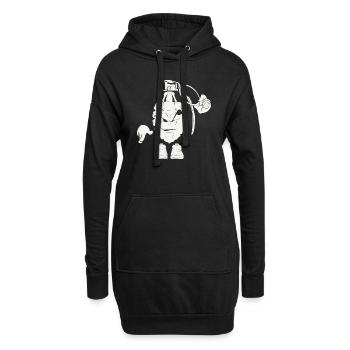 ' Design Grenade blanc - Sweat-shirt à capuche long Femme - noir - Devant