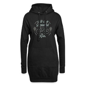 La vie est une belle promenade. Vélo. Bicycle. - Sweat-shirt à capuche long Femme - noir - Devant