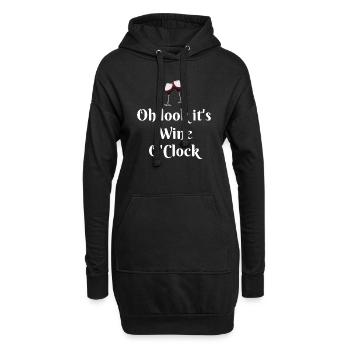 It s Wine O Clock - Hoodie-Kleid - Schwarz - Vorne