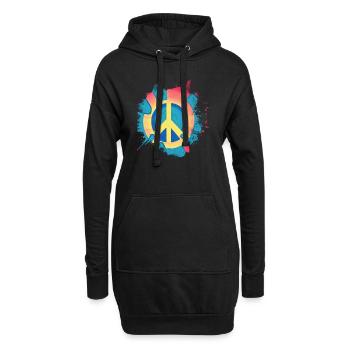Symbole de la paix, de la liberté Signe de paix2 - Sweat-shirt à capuche long Femme - noir - Devant