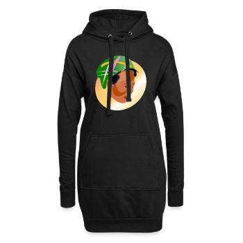 Asiatische Frau - Hoodie-Kleid - Schwarz - Vorne