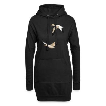 Schneegänse - Hoodie-Kleid - Schwarz - Vorne